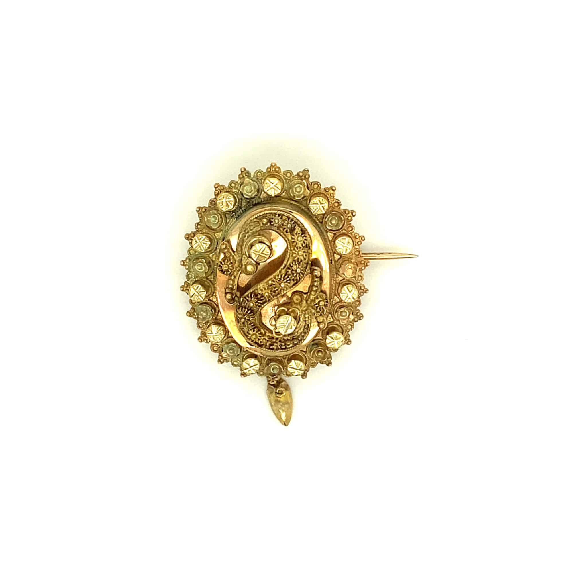 Antiek 14 karaat Zeeuwse gouden broche