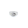 14 karaats witgouden ring met riem design, gezet met 3 achtkant geslepen diamanten