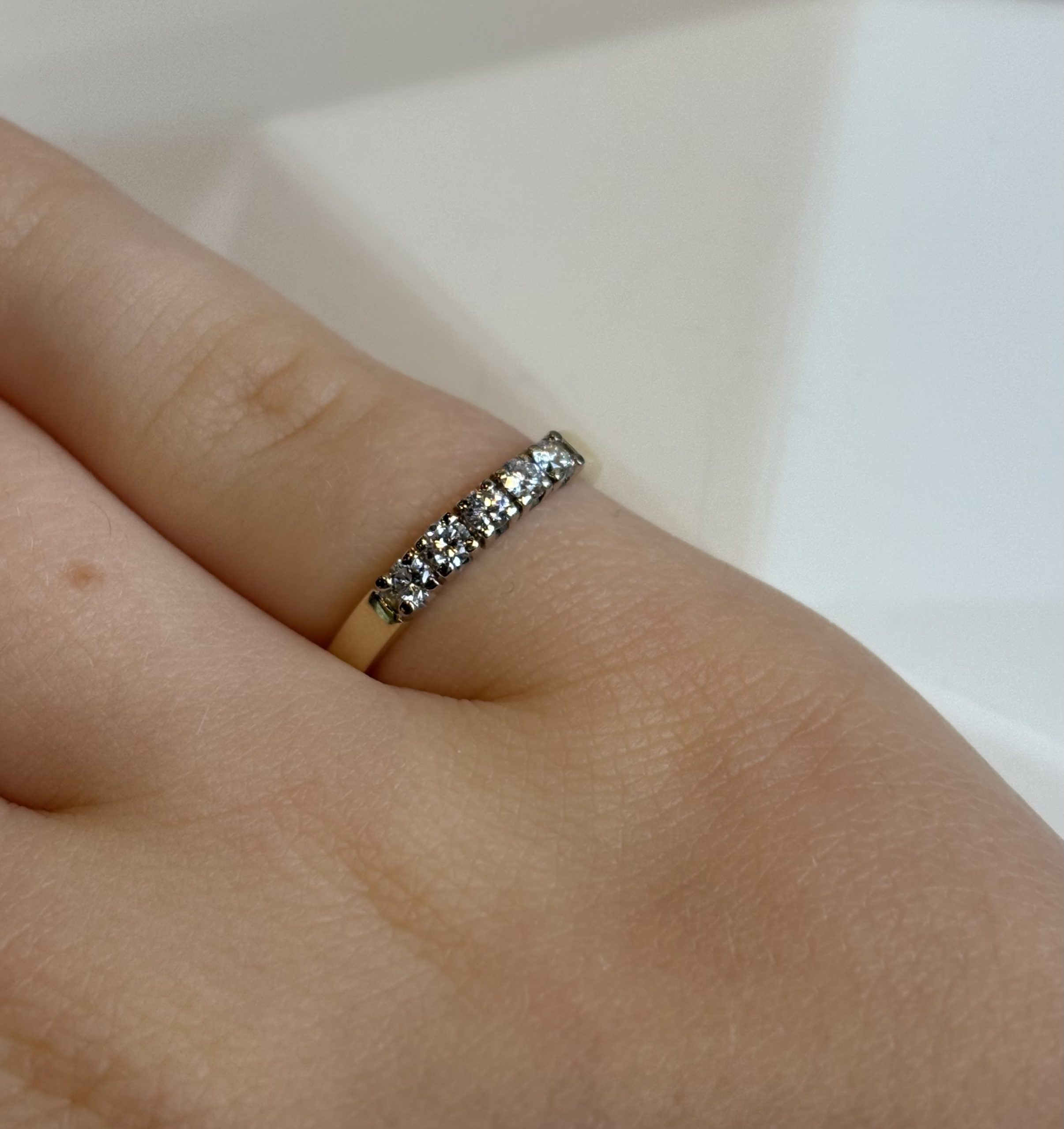 Bicolor gouden memoirering 0,30ct - Afbeelding 2