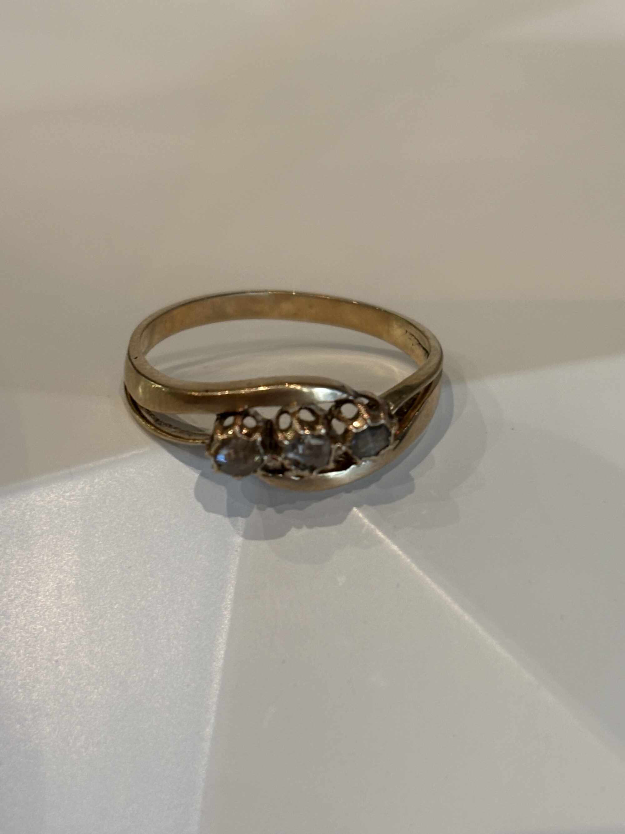 Antiek gouden ring roos diamanten